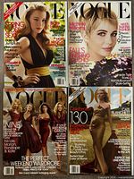 All four 2009 Vogue issues laid out showing front covers