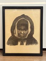 Front view of framed signed print