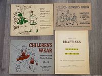 All four Haslam pattern booklets laid out showing front covers