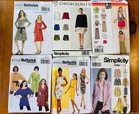 Group shot of six pattern envelopes front covers