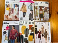 Front view of all six pattern envelopes