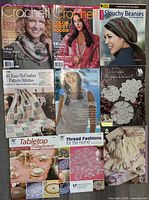 Group shot of all nine crochet publications