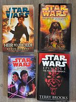 All four Star Wars hardcover novels laid out front covers visible