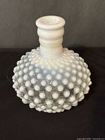 Full front view of vase showing hobnail pattern and form