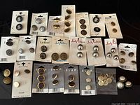 All 20 button cards laid out