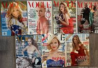 Front covers of all seven 2008 Vogue magazines laid out