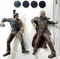 Both figures side by side with four stands and ruler for scale