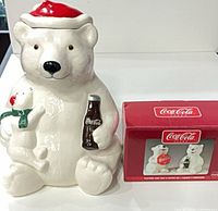 Full view of cookie jar and boxed salt & pepper set