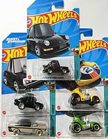 All five sealed Hot Wheels cars on blister cards