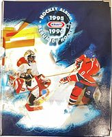 Front cover of blue Kraft 1995-96 NHL hockey card album
