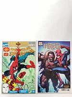 Both bagged comics side by side front covers