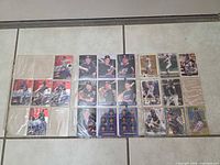 All 22 cards in binder pages showing mix of Pepsi and purple-border sets
