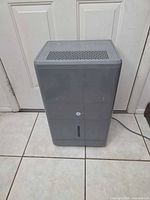 Front view of GE dehumidifier