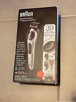 Front of sealed Braun BeardTrimmer 5 retail box