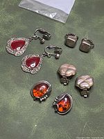 Front view all four earring pairs showing colours and shapes