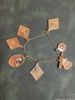 Full view of bracelet showing chain and all attached charms