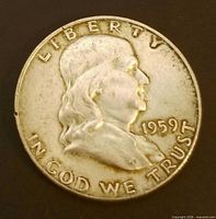 Obverse showing Benjamin Franklin portrait and 1959 date