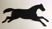 Full view of flat galloping horse weathervane