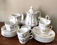 Entire tea service grouped showing major components