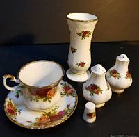 group view of all six Old Country Roses pieces