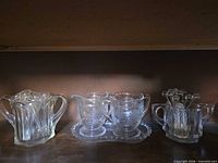 Group shot of all glass pieces on shelf