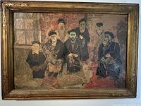 Full view of framed mixed-media relief painting
