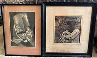 Both framed artworks side by side