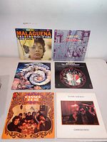 Six LP jackets including Percy Faith, The Association, Jefferson Airplane, Randy Newman