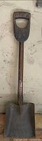Full view of vintage Conneaut D-handle shovel showing blade, handle, and grip