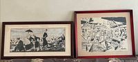 Front view showing both framed artworks side by side