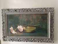 Full view of framed still life painting
