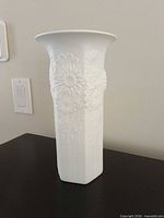 Full view of white bisque porcelain vase