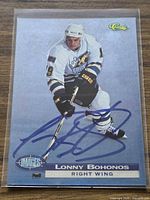 Front of autographed Lonny Bohonos card in sleeve