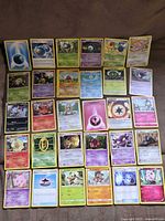 Full layout of 30 assorted Pokémon cards in five rows of six.