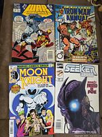 Front covers of the four bagged and boarded Marvel comic books