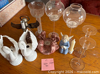 Group shot displaying all candle holders on table