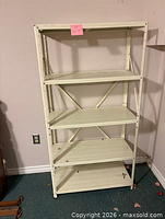 Full view cream metal 5-tier shelf