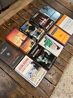 All ten paperback books displayed on table