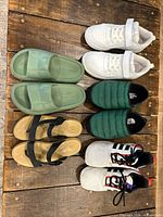 Top view of all five pairs aligned