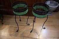 Both metal plant stands full view