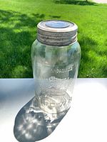Large Crown glass jar with metal lid