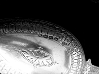 Close-up of hallmarks and bowl engraving