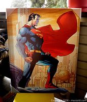 Front view of Superman giclee canvas print