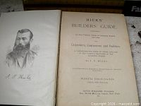 Title page of Hick's Builders' Guide with portrait and publication details