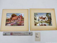 Both foil cottage prints with ruler for scale