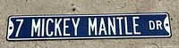 Full view of embossed metal sign on ground