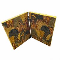 Front embroidered faces showing Mughal figures and foliage
