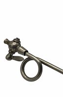 Close-up of valve assembly, winged control and start of ring handle