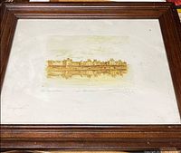 Full view of framed print showing image, matting and frame