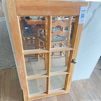 Front view of repurposed window frame mirror